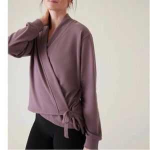 NWT Athleta Retroterry Wrap Sweatshirt - Damask Mauve